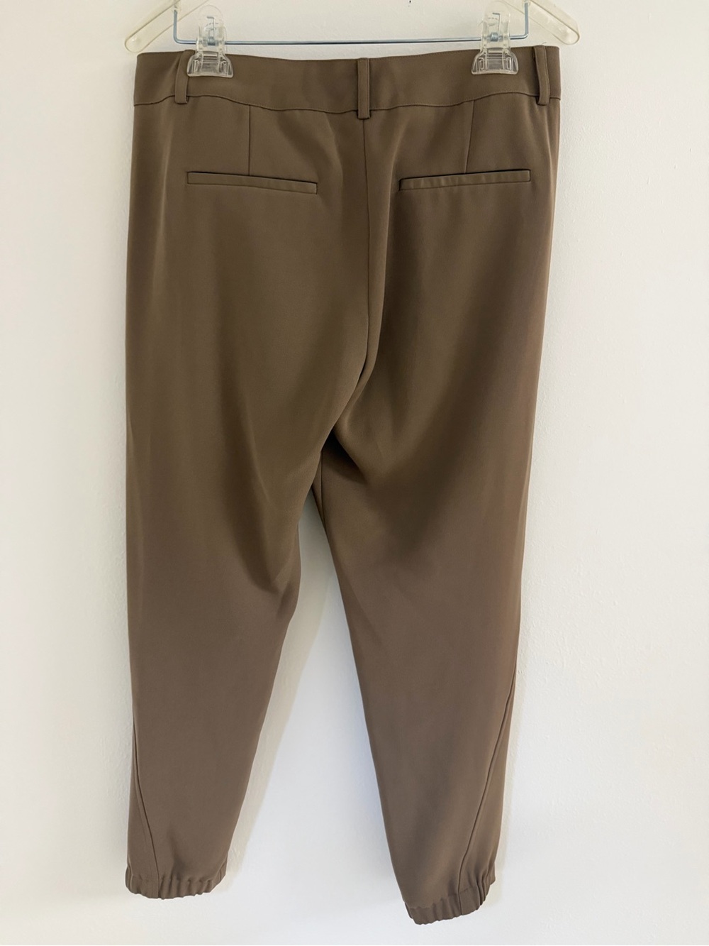 Vince Slim Tailored Ankle Trousers with leather accents - Beige - Picture 5 of 8